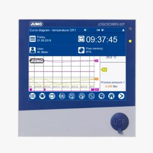 JUMO带触摸屏的无纸记录仪LOGOSCREEN 601系列